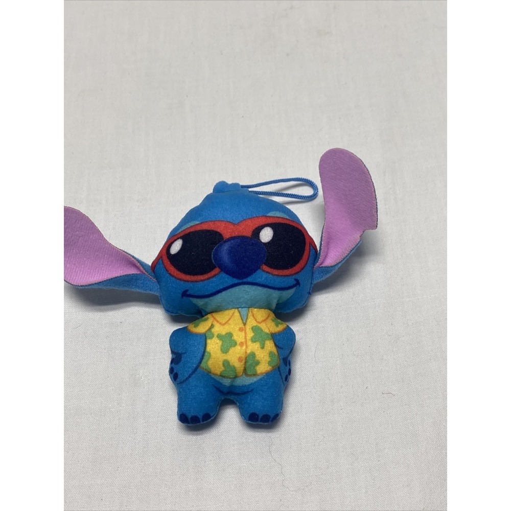 Stitch Plush Christmas Ornament Disney Blue Sunglasses 4"